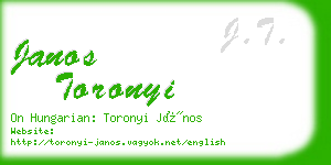 janos toronyi business card